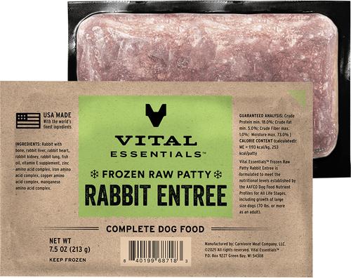 Vital Essentials Dog - Frozen Rabbit Entree 7.5oz