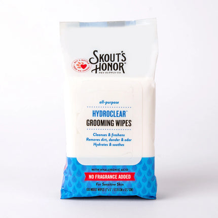 Skout's Honor Hydroclear grooming wipes Fragrance Free 100ct