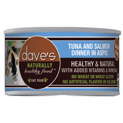 Dave's cat Naturally Healthy Grain Free Tuna & Salmon Dinner in Aspic / 3 oz