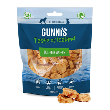 Gunni's dog Wolffish Wafers 5oz