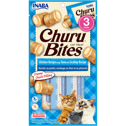 Inaba Churu Bites Chicken Wraps with Tuna and Scallop