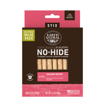 Earth Animal - No Hide Stix in Salmon 20ct