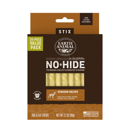 Earth Animal - No Hide Stix in Venison 20ct
