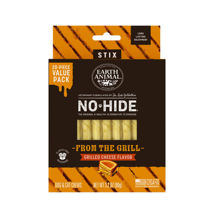 Earth Animal - No Hide Stix in Grilled Cheese Flavor 20ct