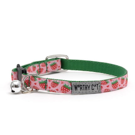 The Worthy Cat Strawberries Cat Collar