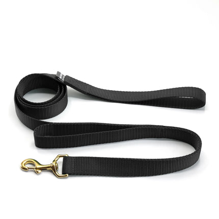 Major Darling Double Handle Leash 1" wide / 6' long Black