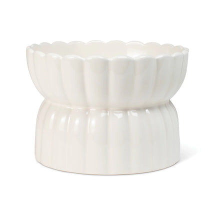 Scalloped Ivory Raised Pet Bowl