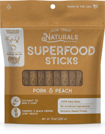 Dog Treat Naturals Pork & Peach Superfood Sticks 10oz