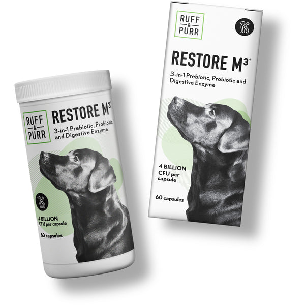 Ruff & Purr - Restore M3 Prebiotic/Probiotic and Digestive Enzyme 60 capsules