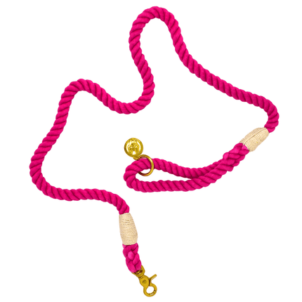 Pink Papyrus - Rope Leash 6ft in Christine Pink