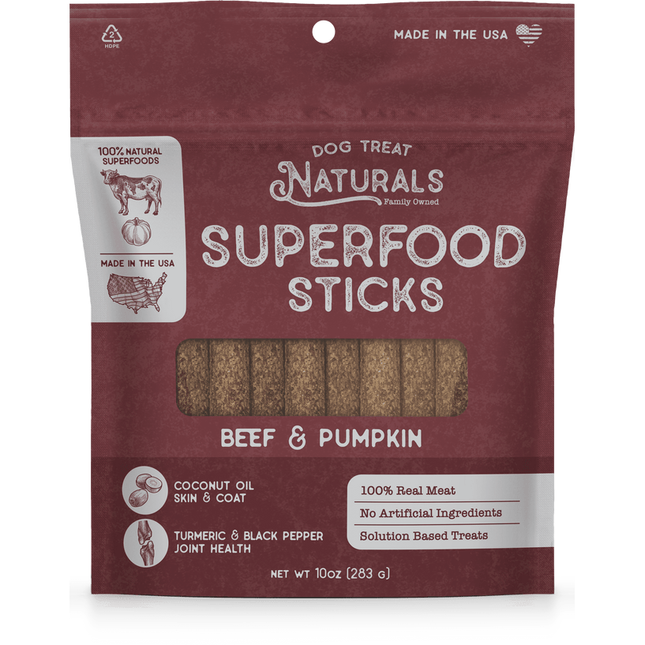 Dog Treat Naturals Beef & Pumpkin Superfood Sticks 10oz