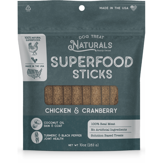 Dog Treat Naturals chicken & cranberry superfood sticks, 10oz