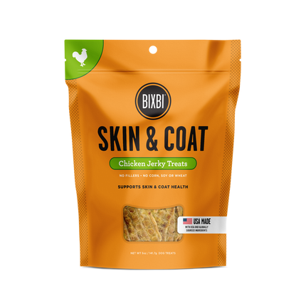 Bixbi Skin and Coat Treats - Chicken Jerky 10oz