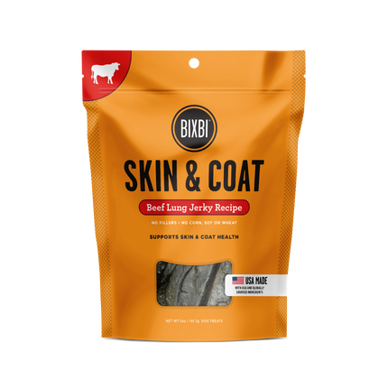 Bixbi Skin and Coat Treats - Beef Lung Jerky 10oz
