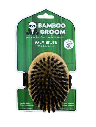 Bamboo Groom Palm Brush With Boar Bristles