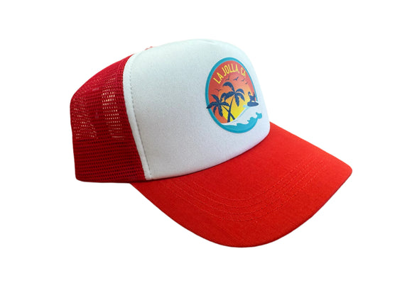 Puplid Hunter Red Trucker Hat for Humans - The "La Jolla"