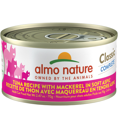 Almo Nature Cat Classic Tuna Recipe with Mackerel in Soft Aspic 2.47oz