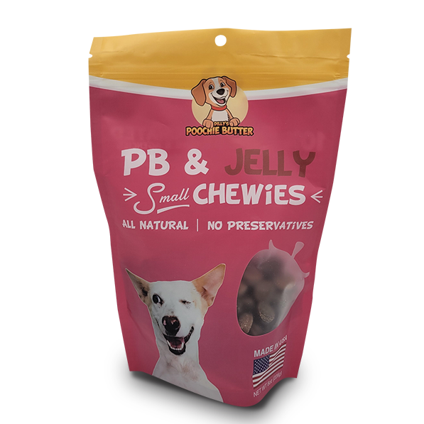 Dilly's Poochie Butter Peanut Butter & Jelly Small Chewies 8oz