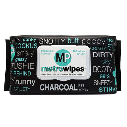 Metro Paws Natural Pet Wipes - Charcoal Peppermint