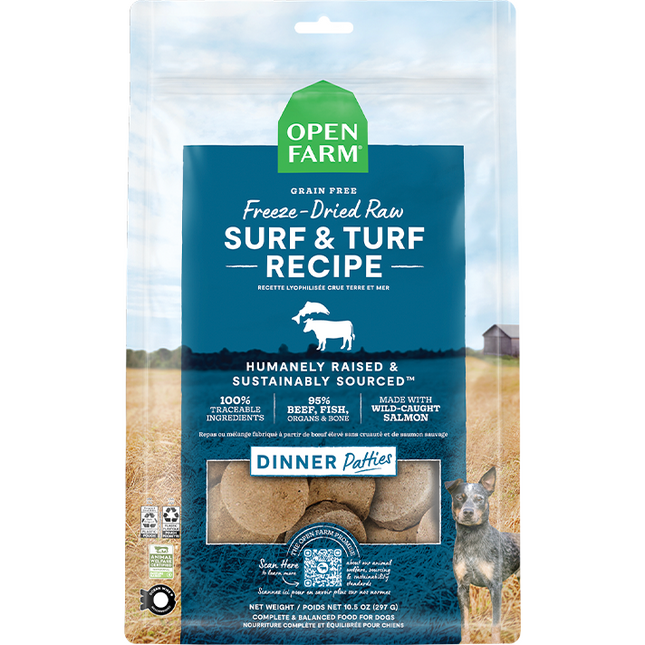 Open Farm - Dog Freeze-Dried Raw Surf & Turf Patties 17.5oz
