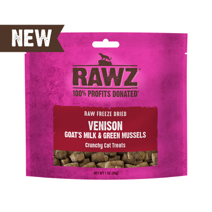 Rawz Venison Goats Milk and Green Mussels Cat Treats 1oz