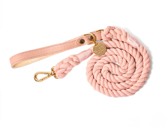 Neighbor Woof Blush Rope Leash