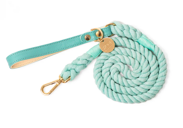 Neighbor Woof Mint Rope Leash