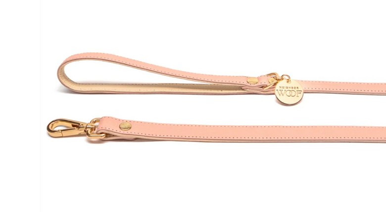 Neighbor Woof Blush Leather Leash