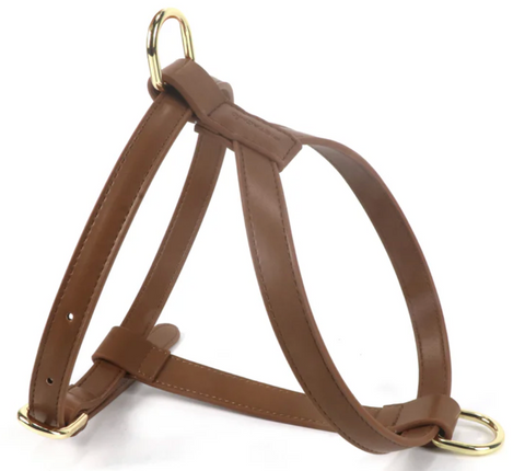 Pistachio Vegan Leather Harness - Cognac