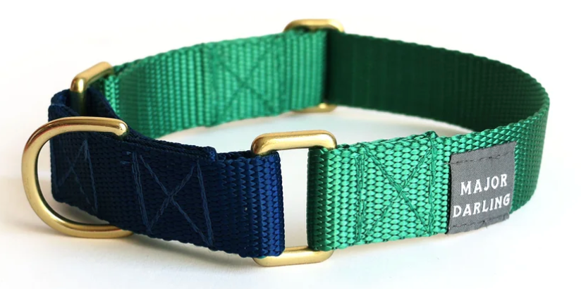 Major Darling Martingale Collar Kelly Green with Navy