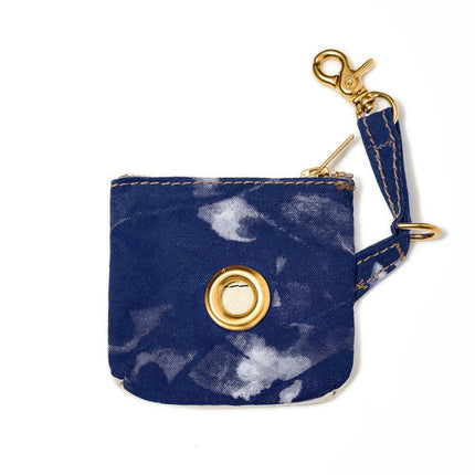 Found My Animal - Blue Tie Dye Cotton Canvas Poop Bag Pouch