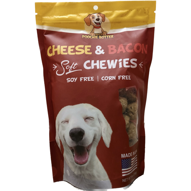 Dilly's Poochie Butter Cheese & Bacon Chewies 8oz