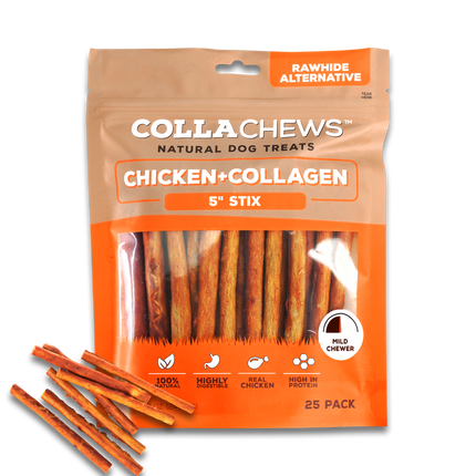 Collachews Chicken + Collagen 5" Stix"