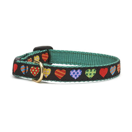 Up Country Cat Collar - Colorful Hearts