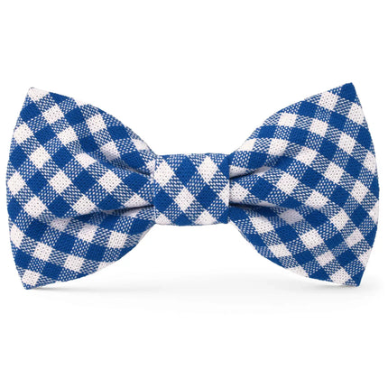 The Foggy Dog - Lake Blue Gingham Dog Bow Tie