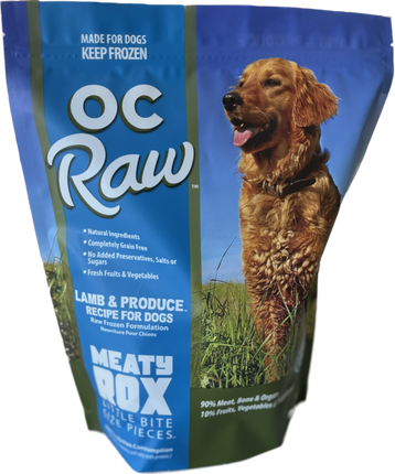 OC Raw Dog Frozen Meaty Rox - Lamb & Produce