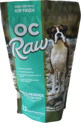 OC Raw Dog Frozen Patties - Fish & Produce