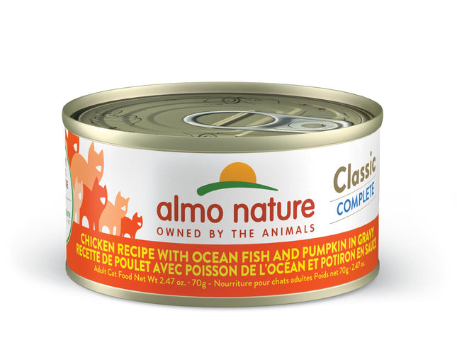 Almo Nature Cat Classic Chicken Recipe With Ocean Fish and Pumpkin in Gravy 2.47oz