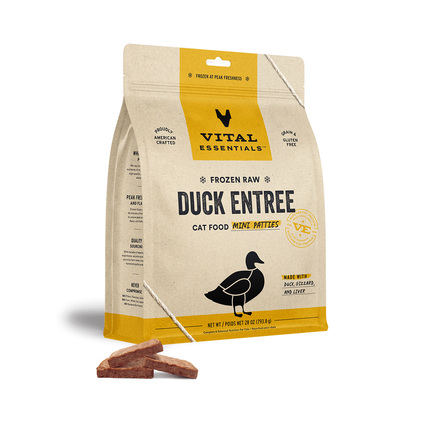 Vital Essentials Cat Duck Mini patties Frozen 28oz