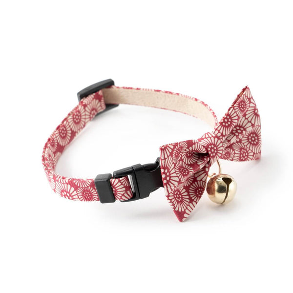 Necoichi - Red Kiku Ribbon Bow Tie Cat Collar