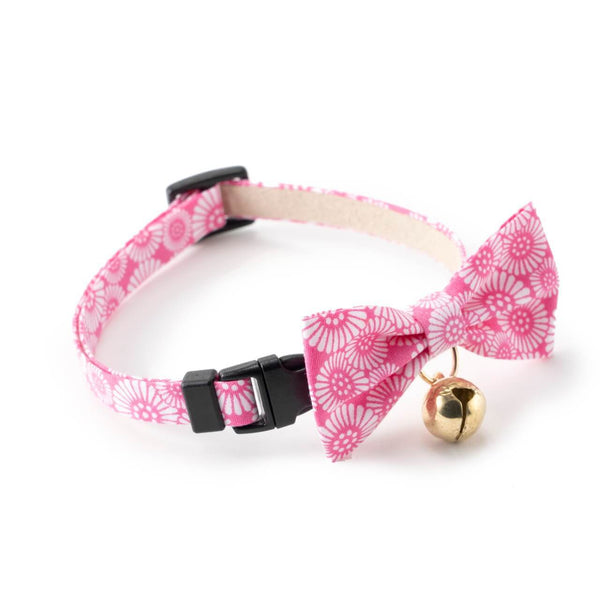 Necoichi - Pink Kiku Ribbon Bow Tie Cat Collar
