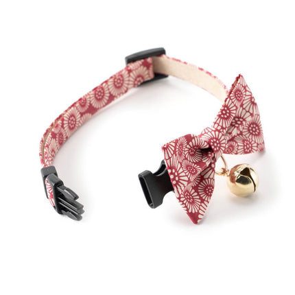 Necoichi - Red Kiku Ribbon Bow Tie Cat Collar