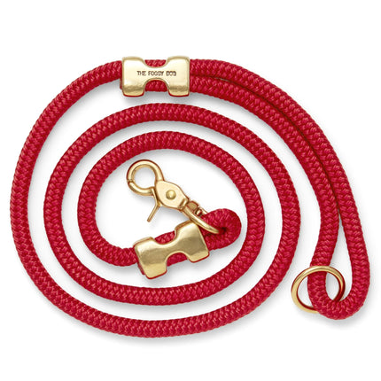The Foggy Dog Marine Rope Leash - Ruby
