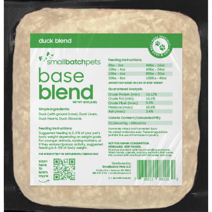 Smallbatch Frozen Base Blend Duck 2lb