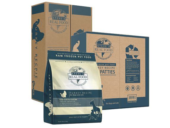 Steves Dog and Cat Nuggets Frozen Turkey