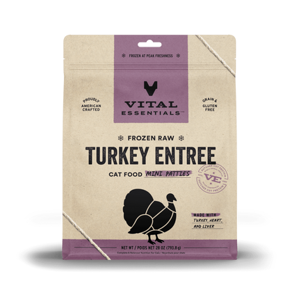 Vital Essentials Cat - Frozen Patties Turkey Recipe 28oz