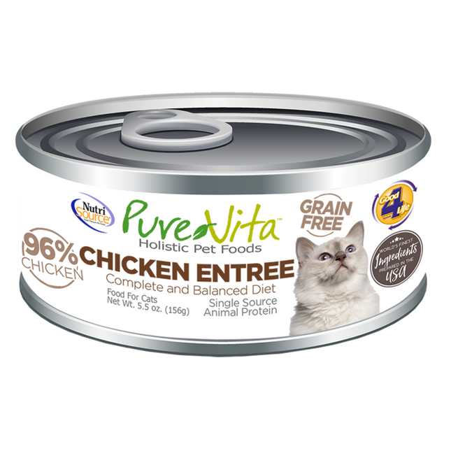 Pure Vita Cat Can GF Chicken Entree 5.5 oz