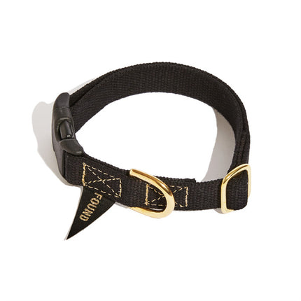 Found My Animal Classic Cotton Dog Collar Black