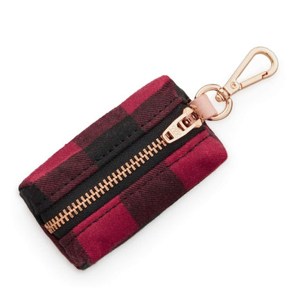 The Foggy Dog Waste Bag Holder - Buffalo Checked Waxed