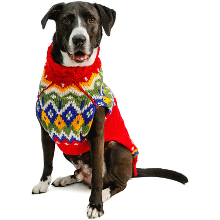 Chilly Dog Holiday Fairisle Wool Dog Sweater